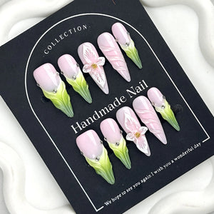 Handmade Green Fairy Pastel (Almond, Long)