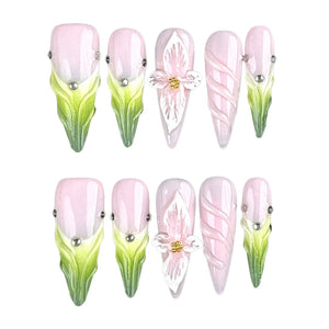 Handmade Green Fairy Pastel (Almond, Long)