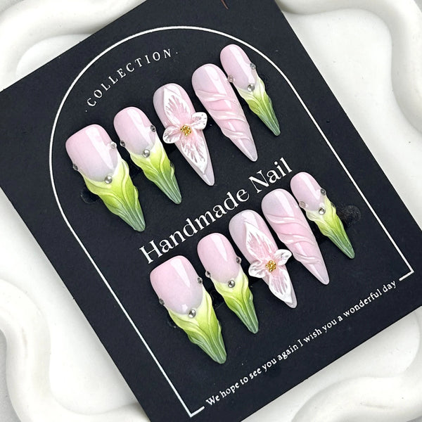 Handmade Green Fairy Pastel (Almond, Long)