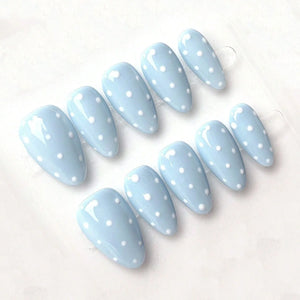 Handmade Pink White Polka Dot (Almond, Medium)
