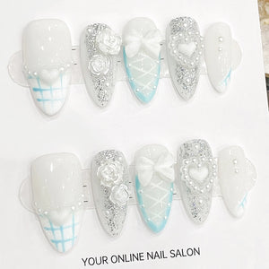 Handmade Light Blue Bear Claws (Almond, Medium)